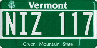 VT license plate NIZ117
