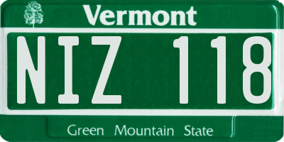 VT license plate NIZ118