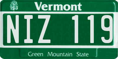 VT license plate NIZ119