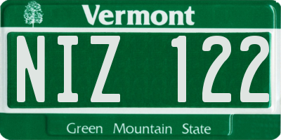 VT license plate NIZ122