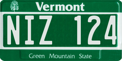 VT license plate NIZ124