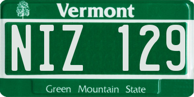 VT license plate NIZ129