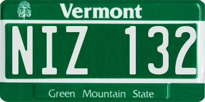 VT license plate NIZ132