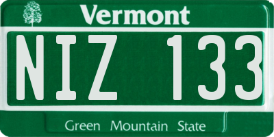 VT license plate NIZ133