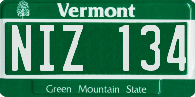 VT license plate NIZ134