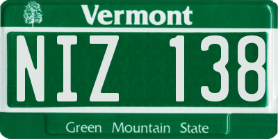 VT license plate NIZ138