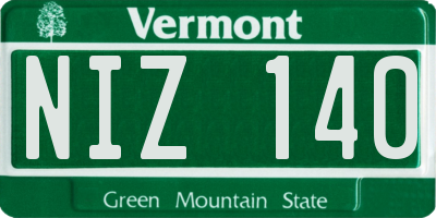 VT license plate NIZ140