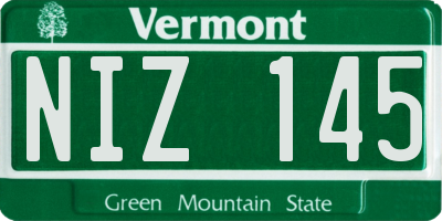 VT license plate NIZ145