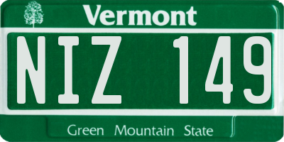 VT license plate NIZ149