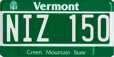 VT license plate NIZ150