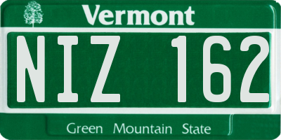 VT license plate NIZ162