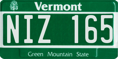 VT license plate NIZ165