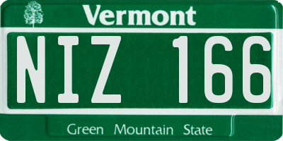 VT license plate NIZ166
