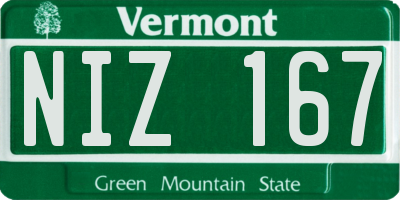 VT license plate NIZ167