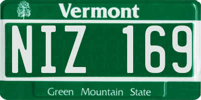 VT license plate NIZ169