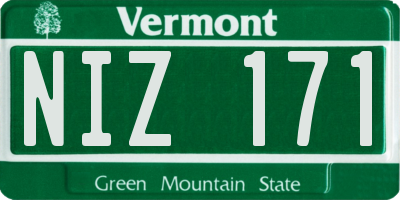 VT license plate NIZ171