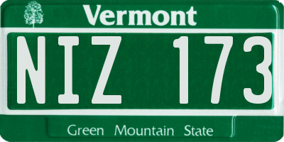 VT license plate NIZ173