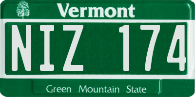 VT license plate NIZ174