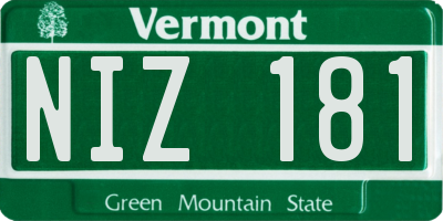 VT license plate NIZ181