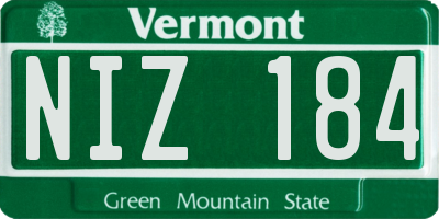 VT license plate NIZ184
