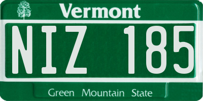 VT license plate NIZ185
