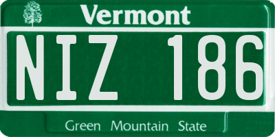 VT license plate NIZ186
