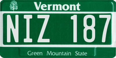 VT license plate NIZ187