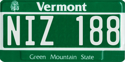 VT license plate NIZ188