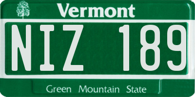 VT license plate NIZ189