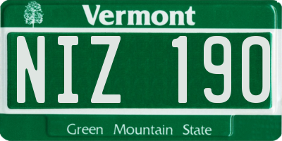 VT license plate NIZ190