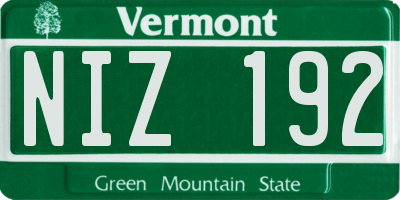 VT license plate NIZ192