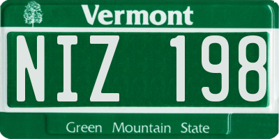 VT license plate NIZ198