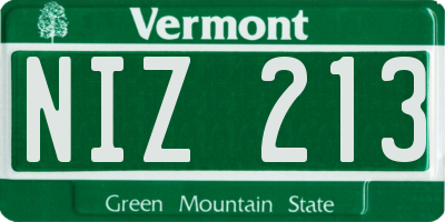 VT license plate NIZ213