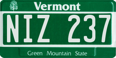 VT license plate NIZ237