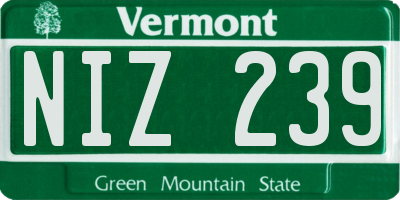 VT license plate NIZ239