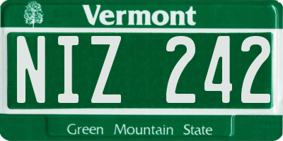 VT license plate NIZ242