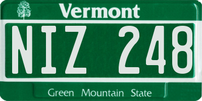 VT license plate NIZ248