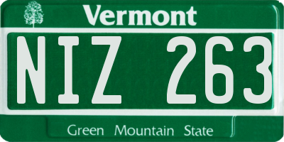 VT license plate NIZ263