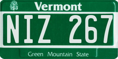 VT license plate NIZ267