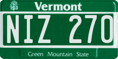 VT license plate NIZ270