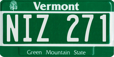VT license plate NIZ271