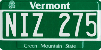 VT license plate NIZ275