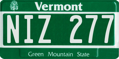 VT license plate NIZ277