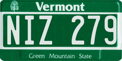VT license plate NIZ279