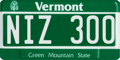 VT license plate NIZ300