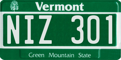 VT license plate NIZ301