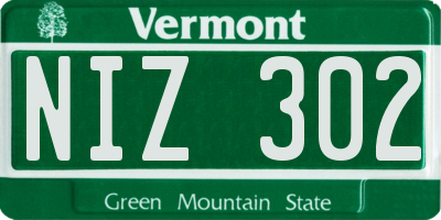 VT license plate NIZ302