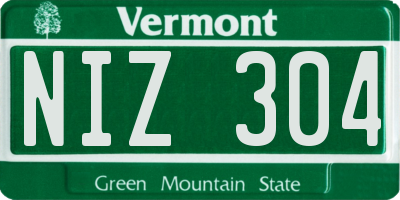 VT license plate NIZ304