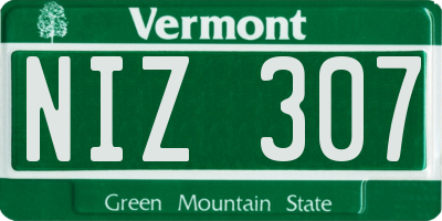 VT license plate NIZ307
