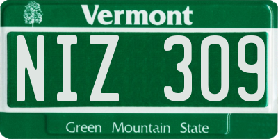 VT license plate NIZ309